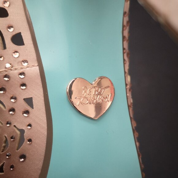 Betsey Johnson Emili Ladies Size 7M Rose Gold Stilettos w/Rhinestones & Cut Outs - Picture 5 of 8